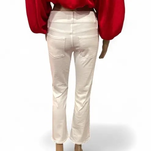 Frame NWOT! Denim Le Crop Mini Boot in Blanc White Jeans Double Waistband Sz 25