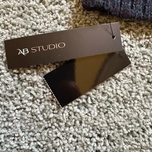 AB Studio  Cowl Neck Tunic Sweater Black Blue Size S NWT Cozy Classic