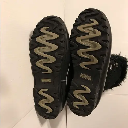 Khombu winter black suede leather lined boots women size 10