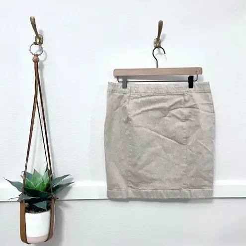 The Row  Tan Fitted Mini Stretch Skirt Size L (3)