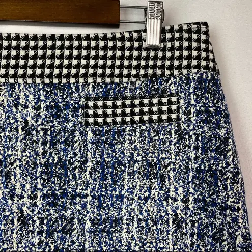 CAbi  Reina Blue Matrix 21 Club A-Line Houndstooth Skirt 4 #5320