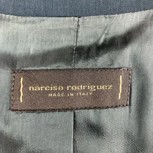 Narciso Rodriguez Dark Teal Blue Blazer Jacket made in Italy from 100% wool 8