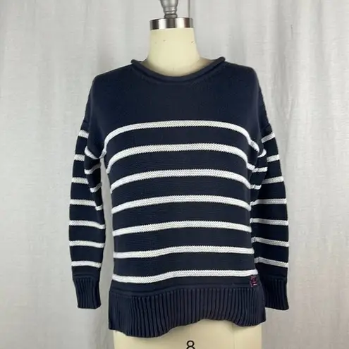 Superdry  Marine Stripe Slouch Knit Jumper Sweater in Navy