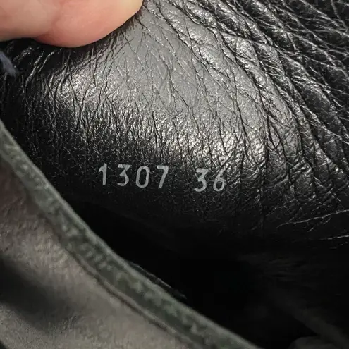 Pierre Hardy Leather Platform Wedge Boots Size 36 Black Ankle Booties Chunky 6US