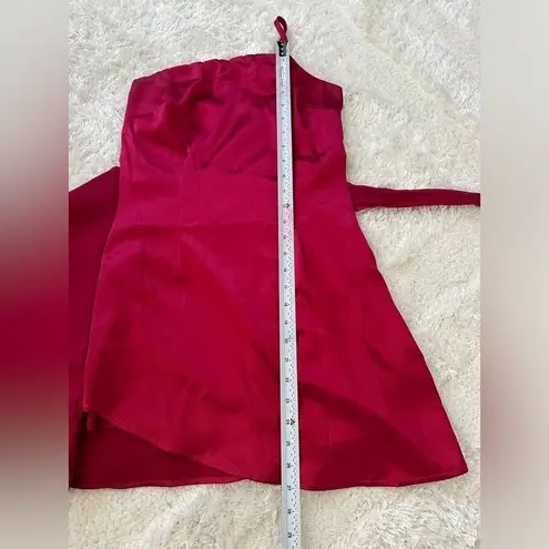 Von Maur Speechless Pink Satin Wrap Mini One Shoulder Dress XS