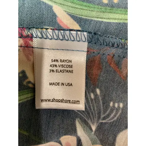 Shore Women's Oceansides Floral Drape Tank Size XS NWT Jewel Tone Dark Blue