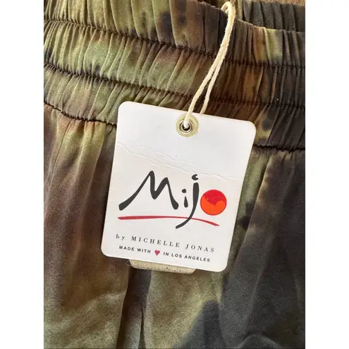NWT Mijo by Michelle Jonas Silk Green Camo Joggers Size Small