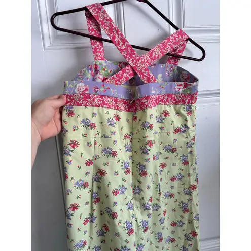 Vintage y2k Hanna Andersson Womens Floral Pinafore Dress size 10