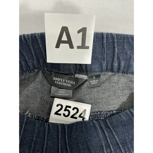 WWomans Simply Vera Wang Small Pullon Distressed Blue Denim Leggings NWT Small