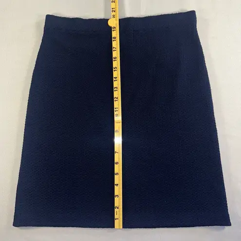 St. John Navy Knit Pencil Skirt Size 4 Elastic Waiste Stretch
