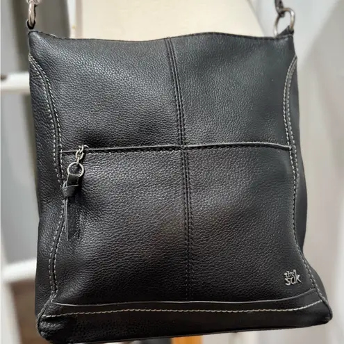 The Sak Black Pebbled Leather Crossbody Bag With Adjustable Strap