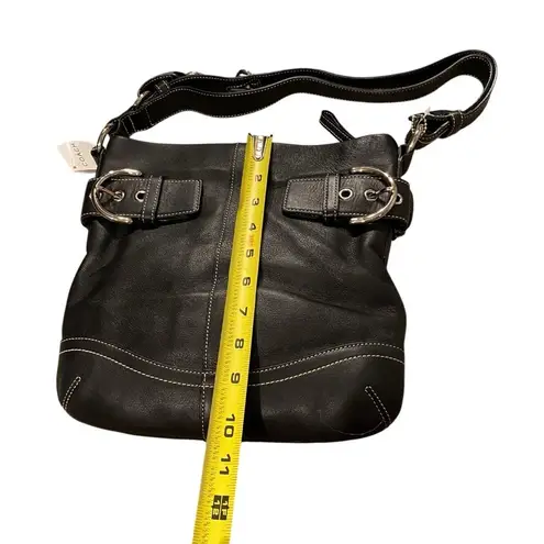 Coach  Convertible Soho Slim Buckle Shoulder Bag‎ Black Soft Leather Duffel New