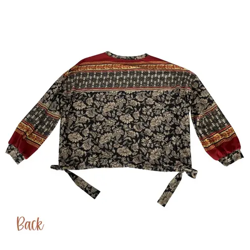 Figueroa & Flower Mixed Print Tie Side Pull On Top Size XL