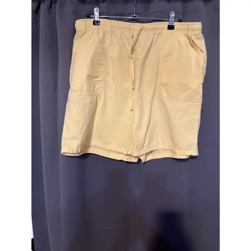 Classic Elements Yellow Stripe Polo Shirt & Shorts Set, Women's XL, Summer