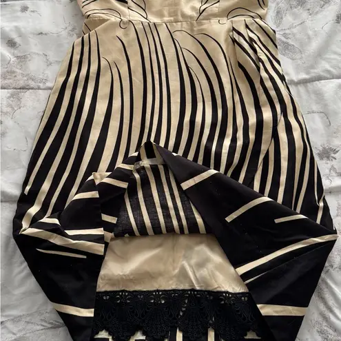 Moulinette Soeurs NWOT Anthropologie Strapless Black and Cream Dress, size 6