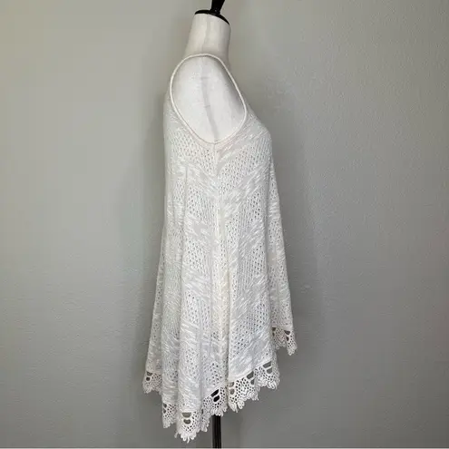 Chloe K Off White Lace Crochet Sleeveless Dress