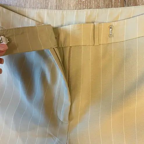 Jones New York Signature Tan and White Pinstripe Pants