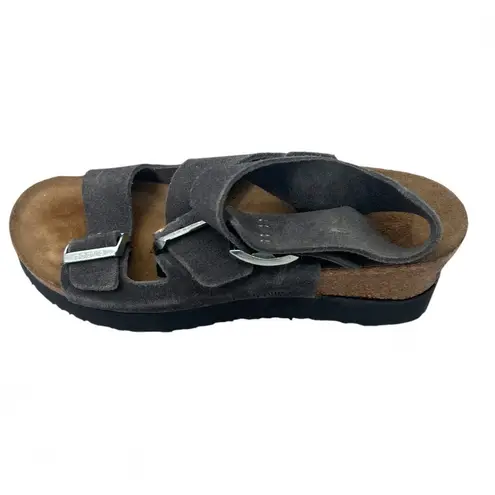 Birkenstock  | 38 / 7.5 | womens Linnea Platform Wedge Sandal Suede Gary Flat - Image 3