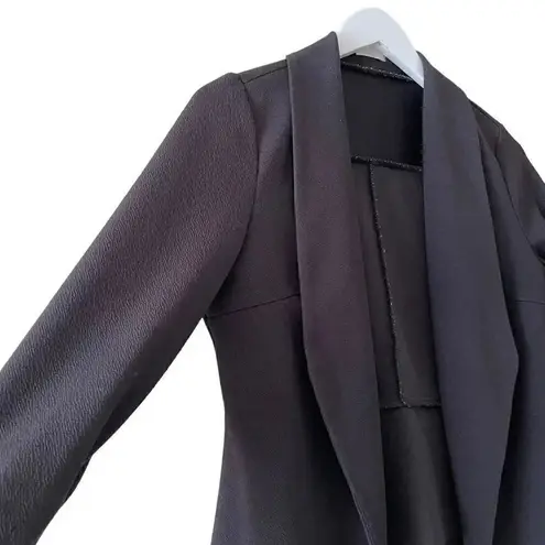 Black Asymmetric Blazer Solid Color Casual Thin Coat Suit Jacket SZ M #1592 Size M