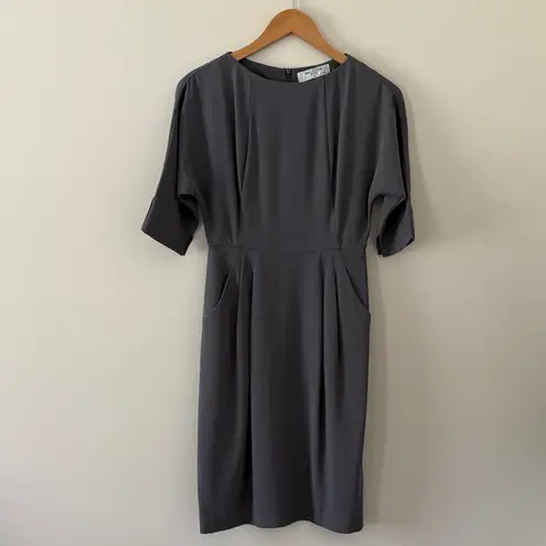 MM.LaFleur Grey Mei 3/4 Sleeve Pocket Shift Dress in Monsoon Size 2