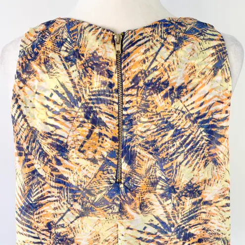 Lumière New Palm Print Layered Tank Top Blue Orange