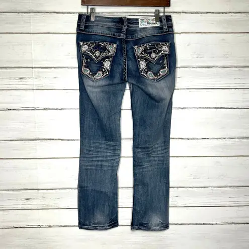 GRACE IN LA Jeans Straight Cropped Embellished Size 27