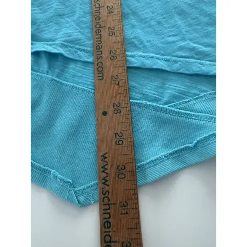 Fresh Produce Tunic Womens XS Turq Blue Oversize Asymmetrical Coastal Lagenlook