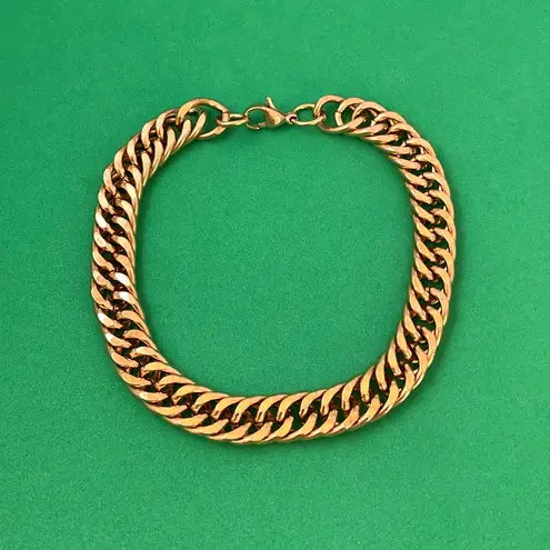 Titanium Steel Link Chain Bracelet for Men Women,Punk Hip Hop Bracelet Gold