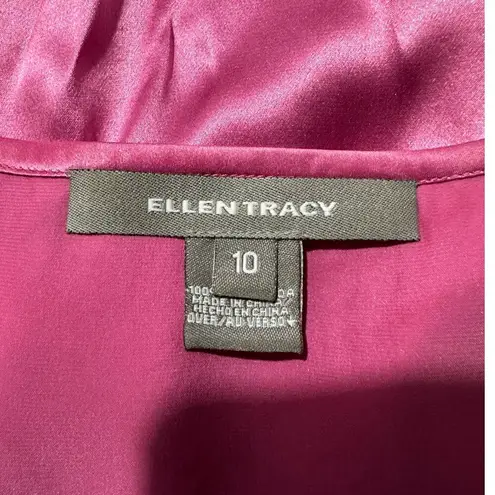 Ellen Tracy 4 Piece Set Women's 8/10 Pink Silk Blazer Tank Skirt Pants Ruffled