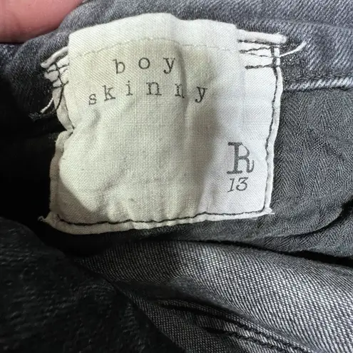 R13 Boy Skinny Jeans Women's Sz 27 Made in Italy Vintage Black Denim