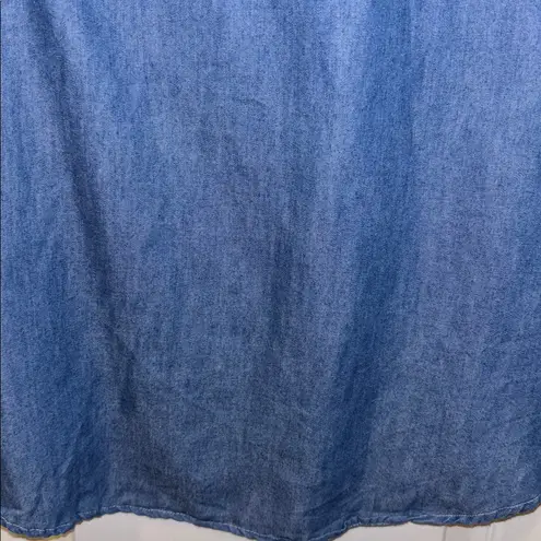 CACO STREETWEAR BLUE DENIM BUTTON DOWN WITH PLAID POCKET LIGHT WEIGHT DENIM Size XL