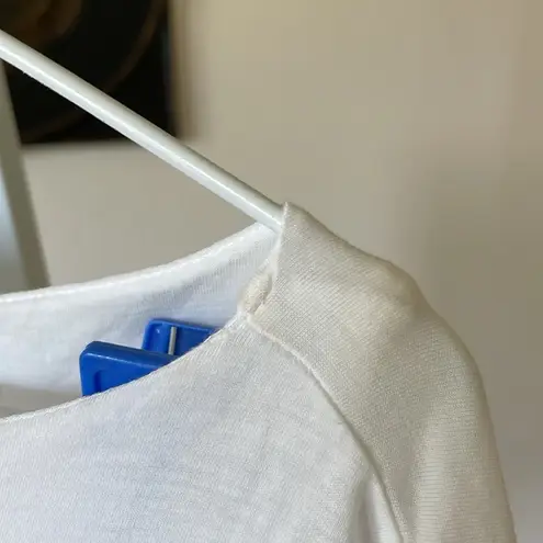 DemyLee New York 100% Pima cotton made in Peru layered white tissue thin tee Size M