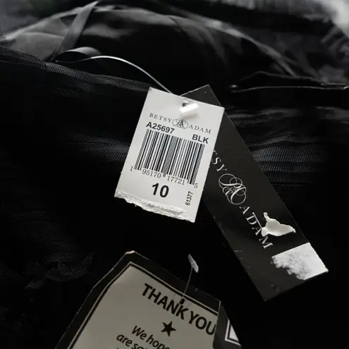 Betsy and Adam Gigi Long Ruffle Mesh Dress