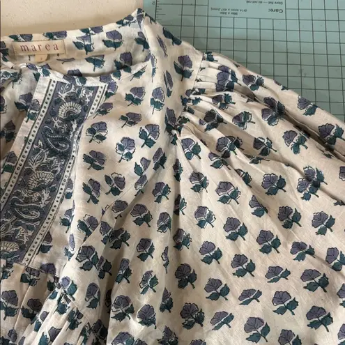 Marea casita dress Elegant Blue and White Patterned Mini Dress size S NWOT