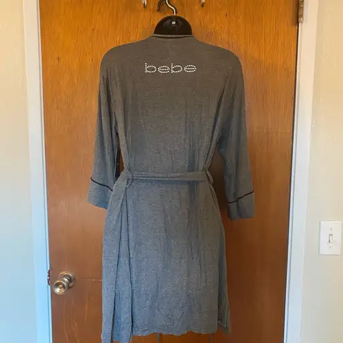 Bebe 🆕  Grey Robe with Black Line Accent