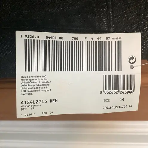 United Colors Of Benetton Size 44 Women's Black Boot Cut Jeans NWT US 31 Size M