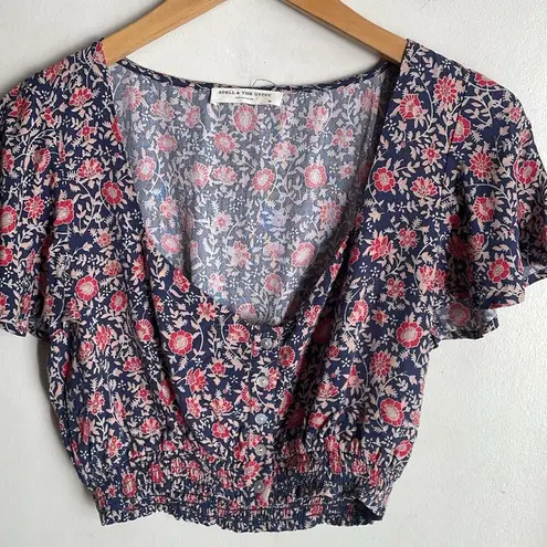 Spell & The Gypsy Jasmine Cropped Top Blue Size XS