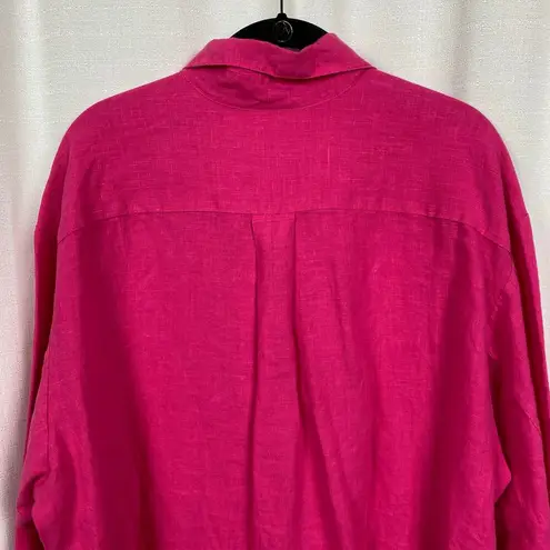 Bryn Walker Hot Pink Linen Button Up Shirt Sz.XL