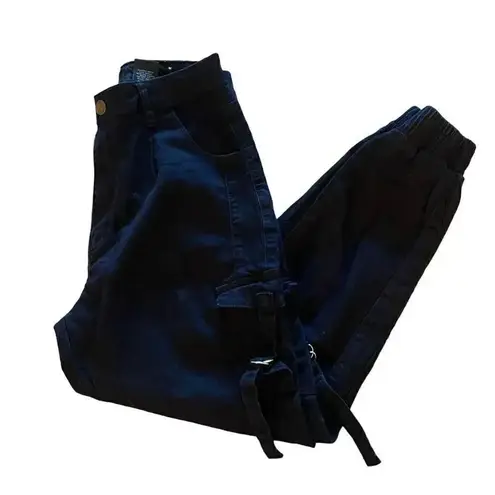 VIP Navy Soft Tencell Skinny High Rise Cargo Pockets SZ 9/29 # 1501 Blue