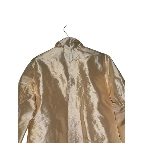 Dismero Women's Blazer Jacket Y2K Vermoda SPA Satin Lined Zipper Pocket Small Orange Size 4