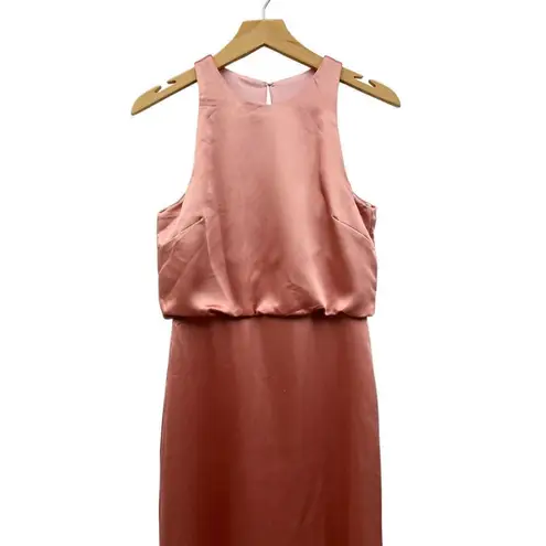 Dessy Collection Sleeveless Blouson Bodice Trumpet Gown in Desert Rose size 4 Pink