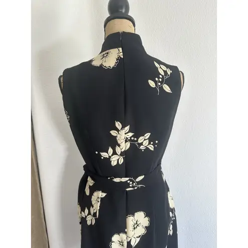 Jones Wear Women's Dress Sleeveless Black & Ivory Partial Wrap Dress Size 6