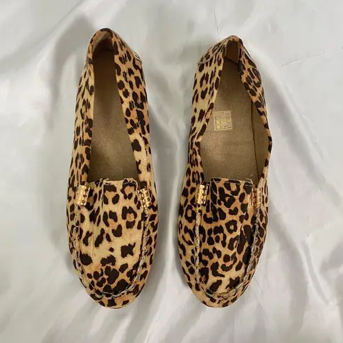 Y2K Leopard Animal Cheetah Print Brown Tan Slip On Loafers EU 42 US 11.5