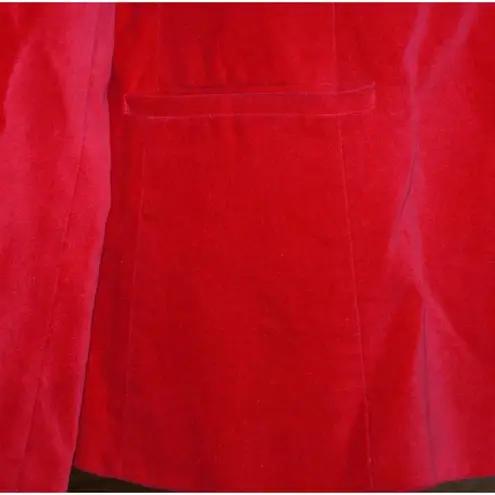 Vintage Womens 20 Red Velvet Double Button Blazer Jacket Holiday Party Christmas Size undefined
