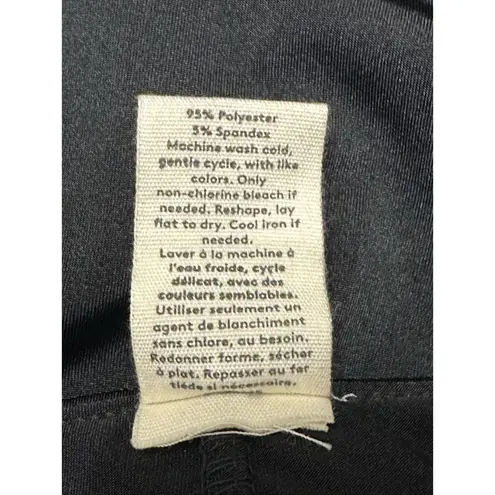 Open Edit Mini Skirt Sleek Satin Fabric Straight Cut Ruched Side Black W 2X NWOT