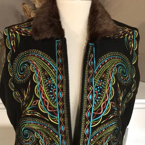 Bob Mackie Wearable Art Embroidered Fleece…
