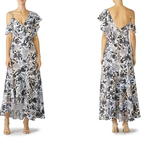 ADEAM Floral Fiesta Maxi Gown size 4 Small Gray
