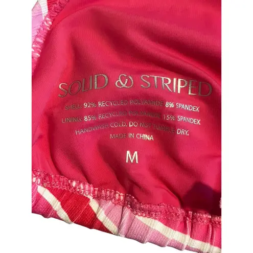 Solid & Striped Bikini Top Womens Size Medium Pink Striped Spaghetti Strap NWT