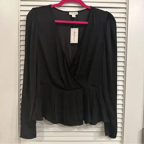 Maison Jules Dressy Black Blouse NWT