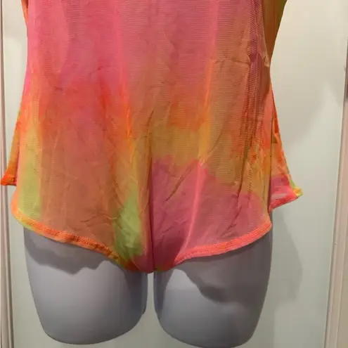 Love j Neon Tie Dye Sheer Bodysuit XL | Festival Rave Party Y2K